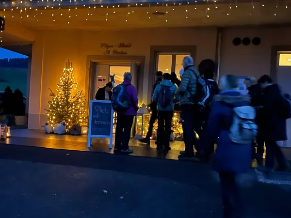Apéro bei der Ankunft im Pilgerstübli