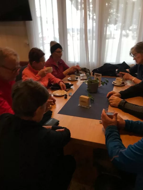 aufwärmen mit einem Kaffee....